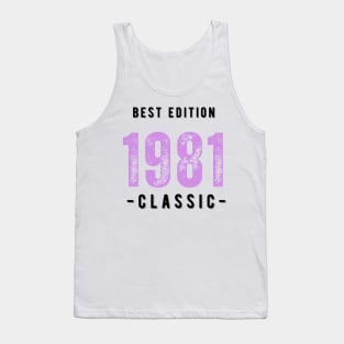 Vintage Birthday Year 1981 Black Tank Top